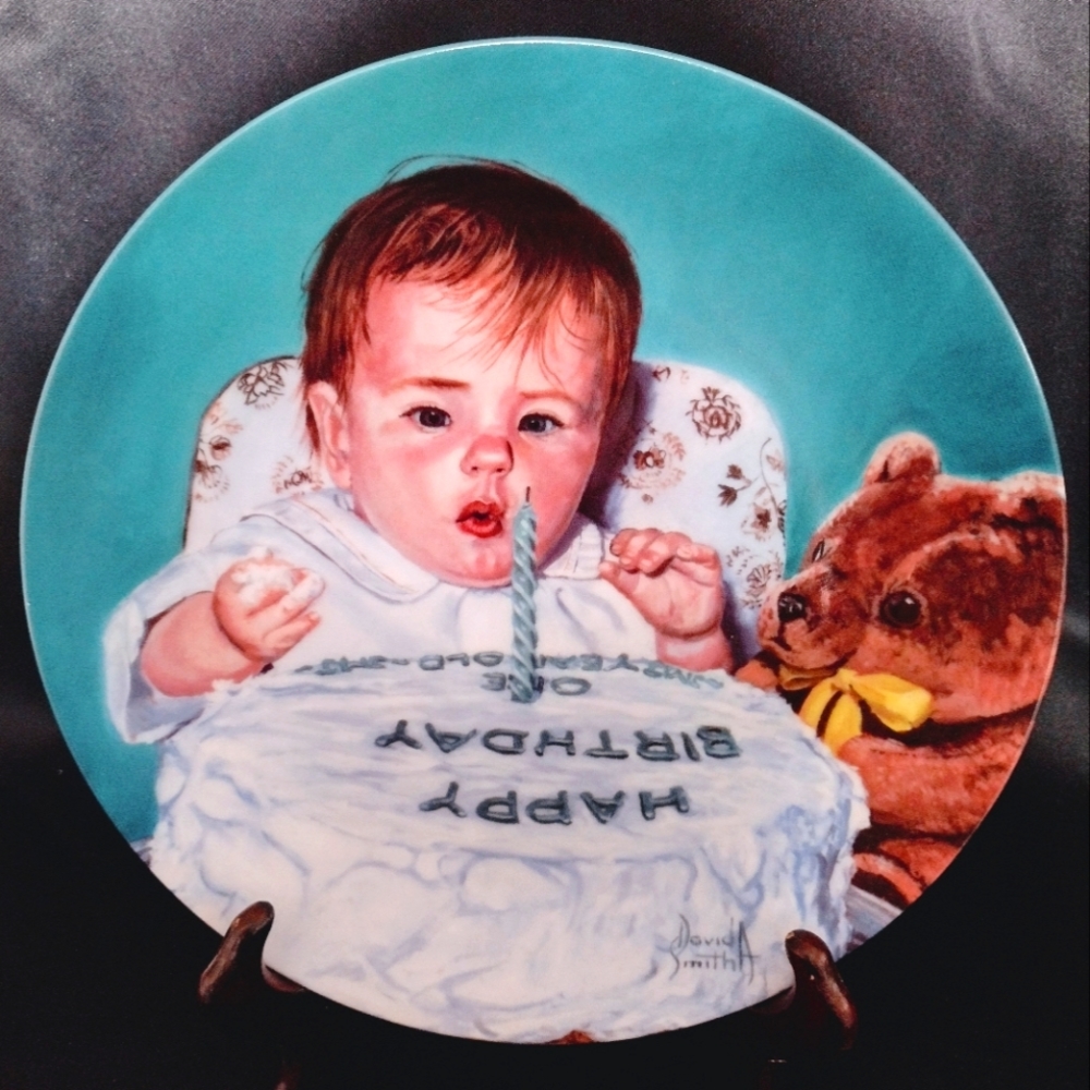 "First Birthday" Decor Plate by David Smith 1982